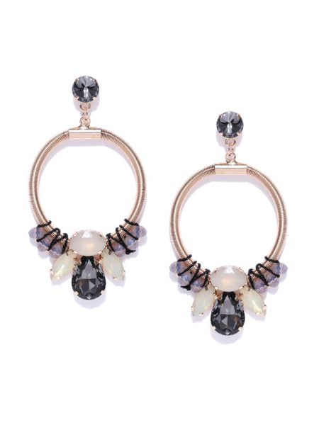 Laura Circular Black Earrings