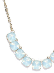 Semi-precious Luxe Opal Stone Necklace in Ocean Blue - ChicMela