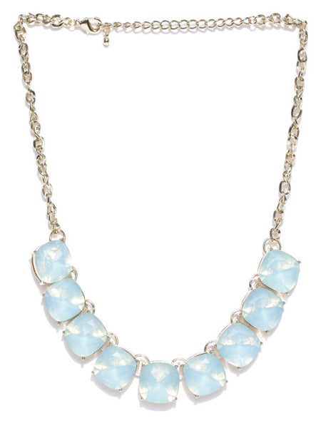 Semi-precious Luxe Opal Stone Necklace in Ocean Blue