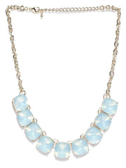 Semi-precious Luxe Opal Stone Necklace in Ocean Blue - ChicMela