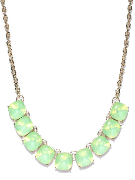 Semi-precious Luxe Opal Stone Necklace in Ocean Green