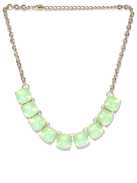 Semi-precious Luxe Opal Stone Necklace in Ocean Green - ChicMela