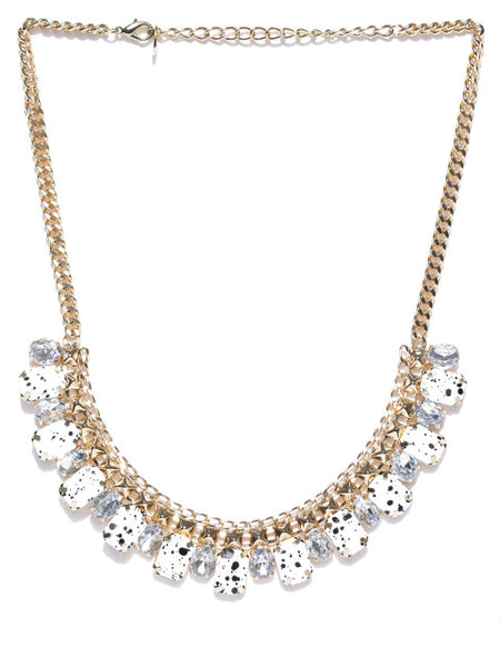 Marble Inspired Black and White Dotted Necklace