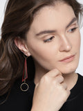 Triangular Drop Earrings-Red - ChicMela