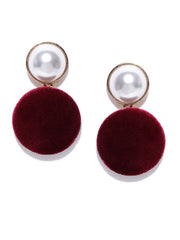 Velvet and Pearl Maroon Drops - ChicMela