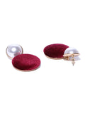 Velvet and Pearl Maroon Drops - ChicMela