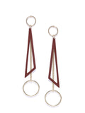 Triangular Drop Earrings-Red - ChicMela