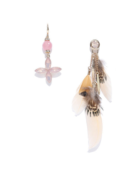 Mismatch Boho Chic Feather Earrings