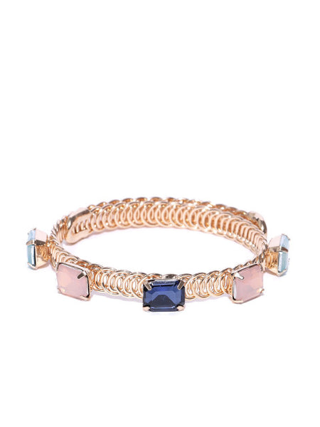 Luxe 18K Gold Plated Multi Stone Wrap Around Bracelet