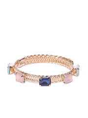 Luxe 18K Gold Plated Multi Stone Wrap Around Bracelet - ChicMela