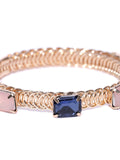 Luxe 18K Gold Plated Multi Stone Wrap Around Bracelet - ChicMela