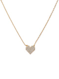 18k Plated Cubic Zirconia- Heart of Gold Pendant Necklace - ChicMela