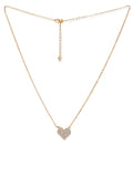 18k Plated Cubic Zirconia- Heart of Gold Pendant Necklace - ChicMela