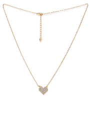 18k Plated Cubic Zirconia- Heart of Gold Pendant Necklace - ChicMela
