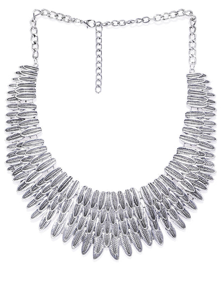 Silver Tribal Necklace - ChicMela