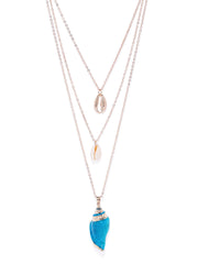 Blue Layered Shell Necklace - ChicMela