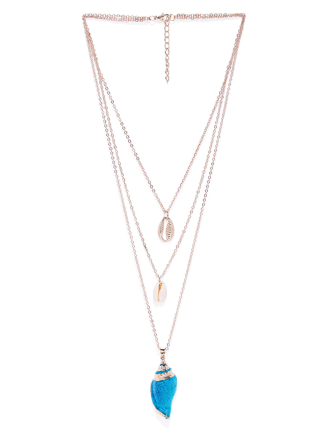 Blue Layered Shell Necklace - ChicMela