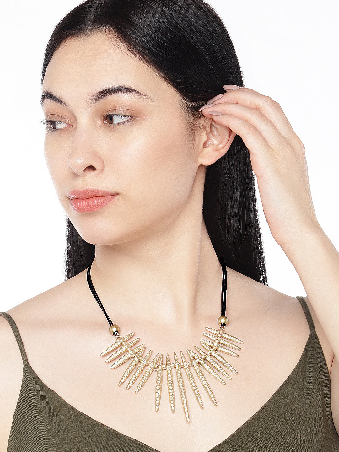 Gold statement tribal necklace - ChicMela