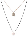 Roman Coin and Pearl Layered Necklace - ChicMela