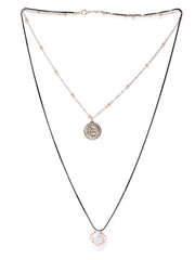 Roman Coin and Pearl Layered Necklace - ChicMela