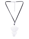 Matte Silver Multi Layered Shell Necklace - ChicMela