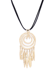 Dreamcatcher Matte Gold Necklace - ChicMela