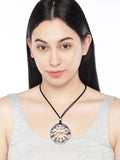 Sun Necklace in Black and Gold - ChicMela