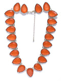 New York-Bold 18k Gold Plated Red Statement Necklace - ChicMela