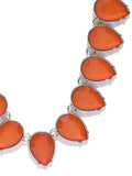 New York-Bold 18k Gold Plated Red Statement Necklace - ChicMela