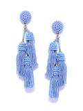 Kyra Blue Tassel Earrings - ChicMela