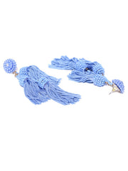 Three Layered Tassel Drops- Blue - ChicMela