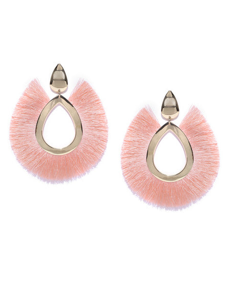 Tropical Handmade Statement Earrings-Pink