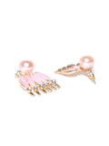 Detachable 2 in 1 Enamel & Pearl Stud Set-Pastel Pink - ChicMela