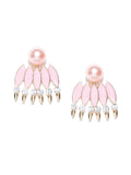 Detachable 2 in 1 Enamel & Pearl Stud Set-Pastel Pink - ChicMela