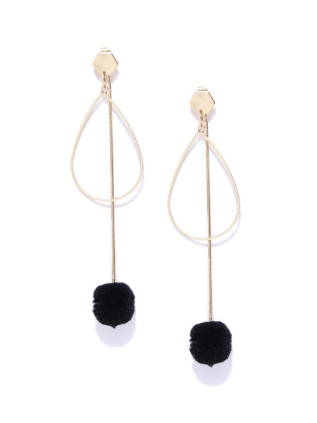 Long pom pom earring