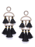 Quirky Black Tassel Earrings - ChicMela