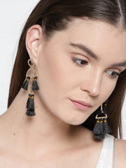 Quirky Black Tassel Earrings - ChicMela