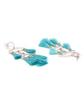 Quirky Sky Blue Tassel Earrings - ChicMela