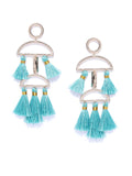 Quirky Sky Blue Tassel Earrings - ChicMela