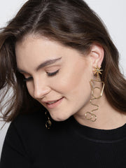 Quirky Geometry Gold Earrings - ChicMela