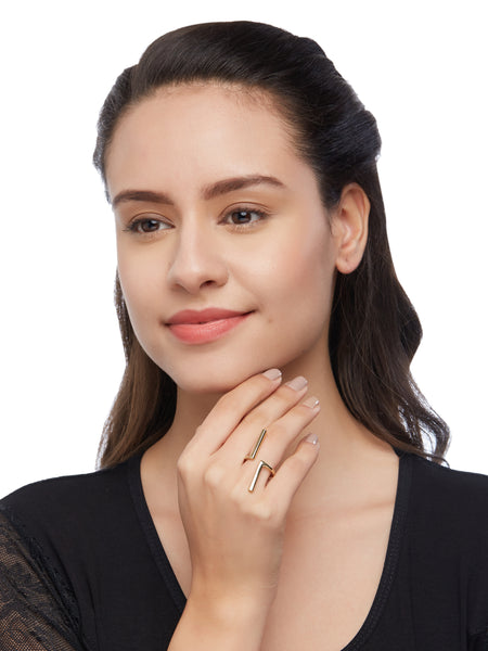 18k Gold Plated Geometry Ring - ChicMela