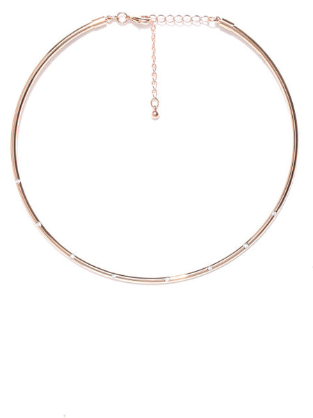 London-Haru Choker in 14k Rose Gold Plate