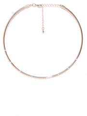 London-Haru Choker in 14k Rose Gold Plate - ChicMela