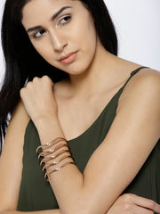 London-Warrior Princess 18k Rose Gold Plated Cuff - ChicMela