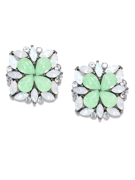 Semi-precious Luxe Earrings in Ocean Green