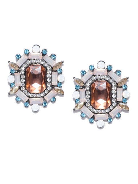 Semi-precious Luxe Earrings- Multicolour - ChicMela