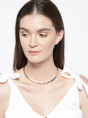 Silver and Gold Plated Minimal Choker - ChicMela