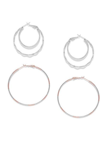 Silver Hoop Set