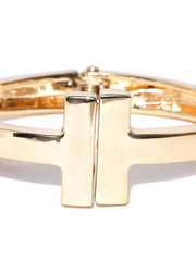 London- 18k Gold Plated Solid Cuff - ChicMela