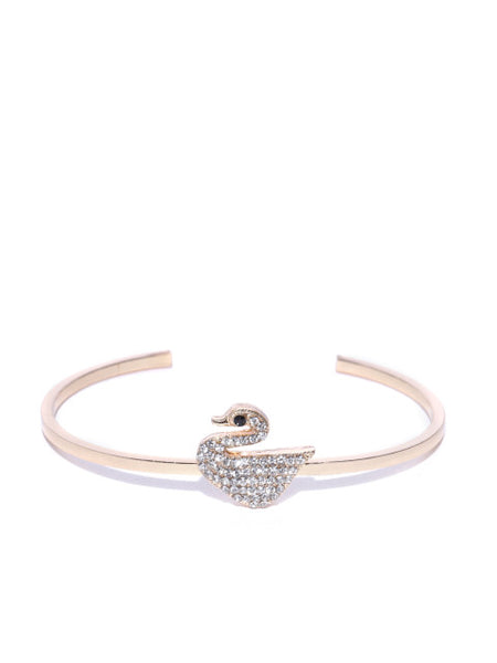 Swan Gold Plated Slip On Cuff